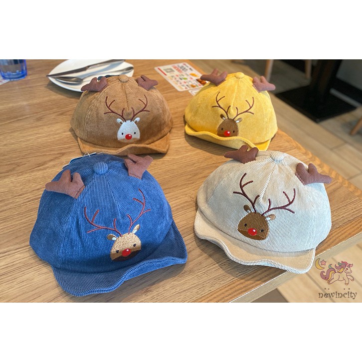 Mũ Lưỡi Trai Chống Nắng Hình Tuần Lộc Dễ Thương Cho Bé