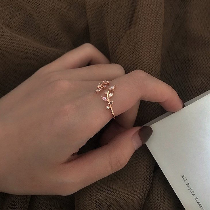 Nhẫn hở có thể điều chỉnh kích thước kiểu dáng đơn giản phong cách Nhật Hàn thời trang xinh xắn cho nữ