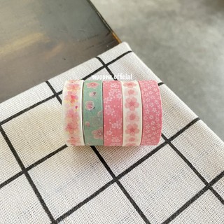 Cuộn giấy dán washi hình hoa trang trí sổ tay