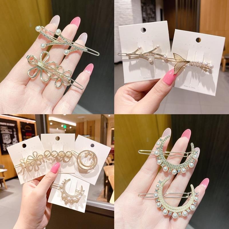 Kẹp Tóc Đính Ngọc Trai Thiết Kế Đơn Giản Phong Cách Hàn Quốc