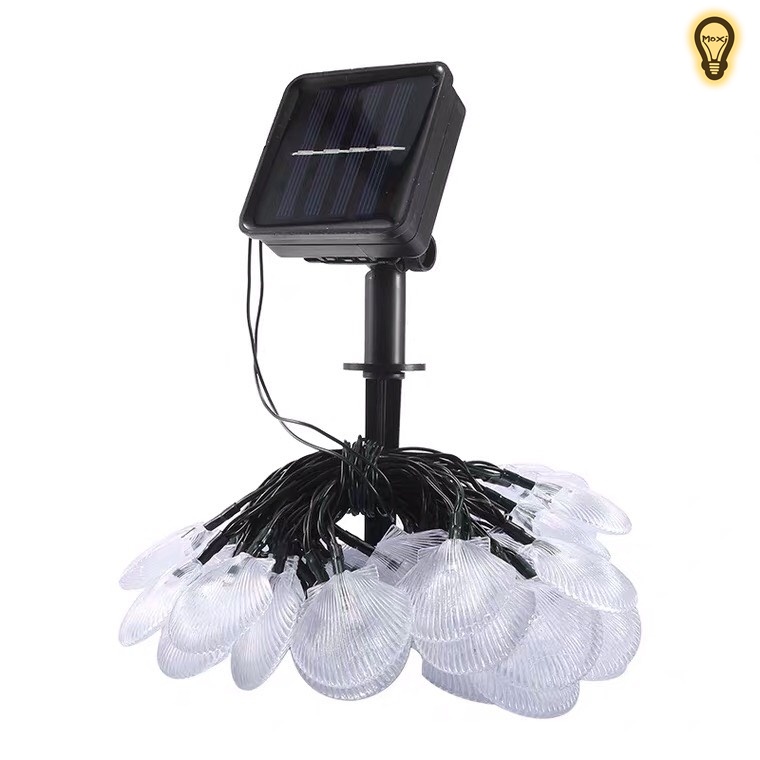 Đèn LED vỏ sò năng lượng mặt trời làm đèn decor, trang trí sân vườn ,ban công,ngoài trời không thấm nước MOXI.