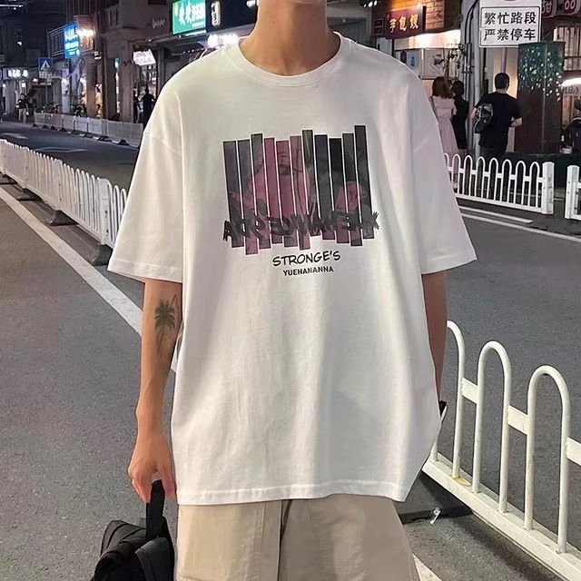 Áo Thun Tay Ngắn Dáng Rộng In Chữ Phong Cách Hip Hop Đường Phố Hàn Quốc Thời Trang Cho Nam Và Nữ [M-8XL]