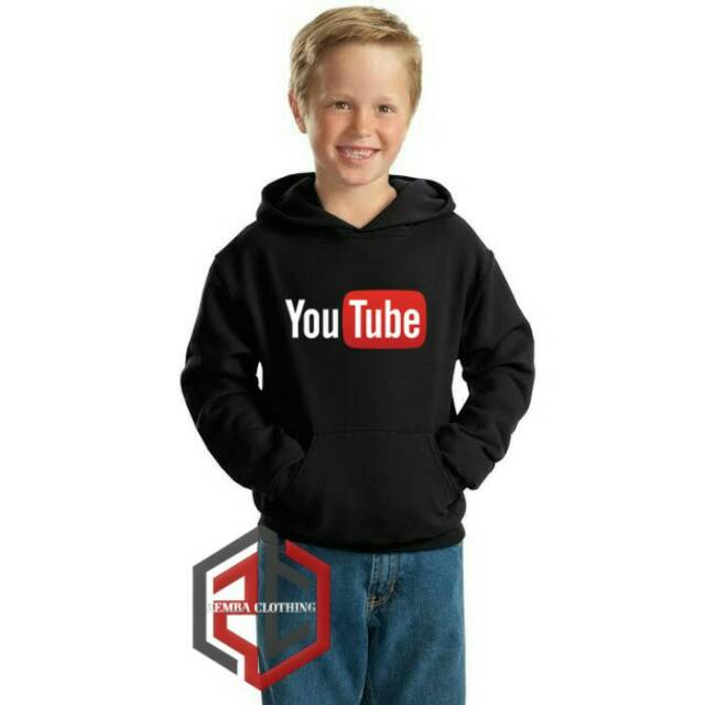 Áo Khoác Hoodie In Chữ Youtube Dễ Thương Cho Bé