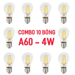 Combo 10 bóng LED A60 4W bóng edison trang trí