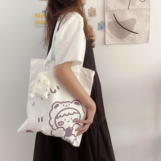 Túi đeo vai/ xách tay tote vải canvas mẫu 2020 phong cách Hàn Quốc thời trang cho nữ
