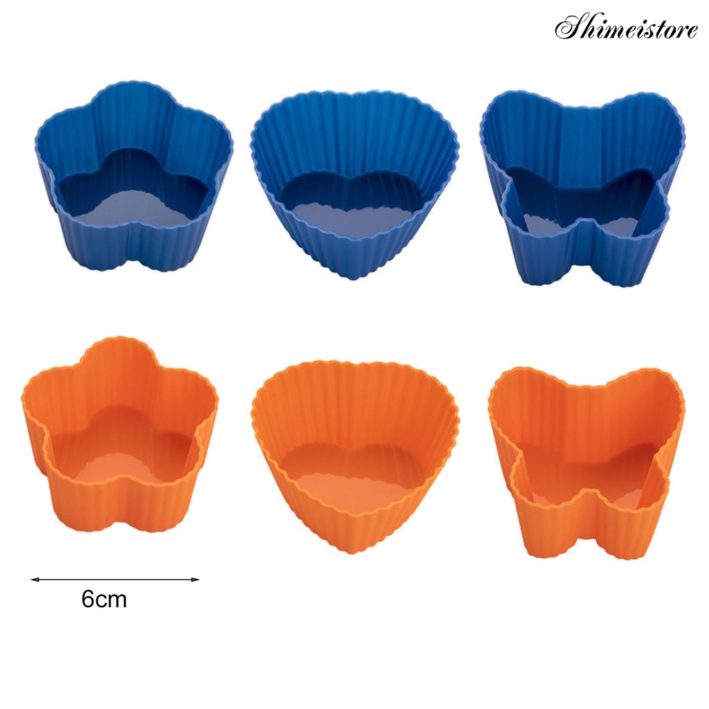 Set 3 Khuôn Làm Bánh Muffin Bằng Silicone Chống Dính Chịu Nhiệt Hình Trái Tim