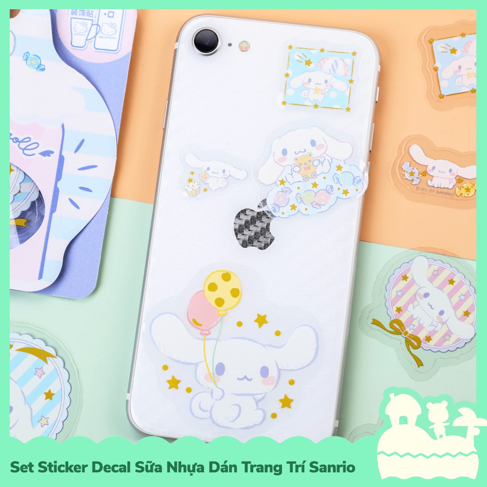 [Sẵn VN - NowShip] Bộ Sticker Decal Trong Dán Trang Trí Mẫu Nhân Vật Hoạt Hình Sanrio Hello Kitty, Cinnamoroll, Melody