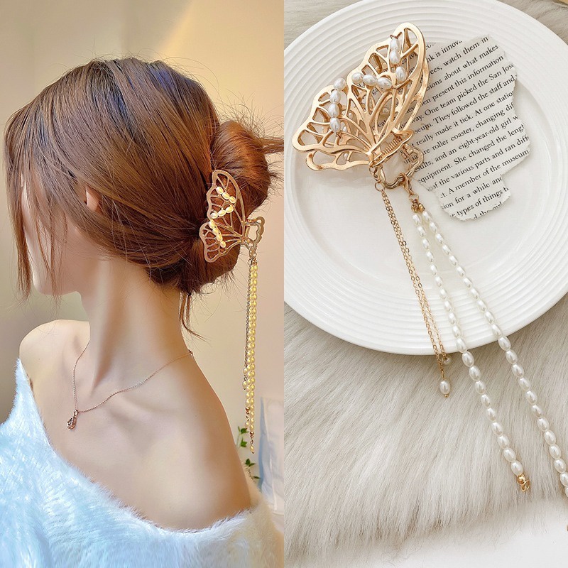 Kẹp Tóc Hợp Kim Hình Cá Mập Cỡ Lớn Phong Cách Hàn Quốc Thời Trang