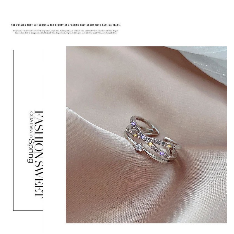 💍 Nhẫn Thiết Kế Nữ CHÉO HẠT 🔅 J304 Junors Mạ Kim Loại Quảng Châu