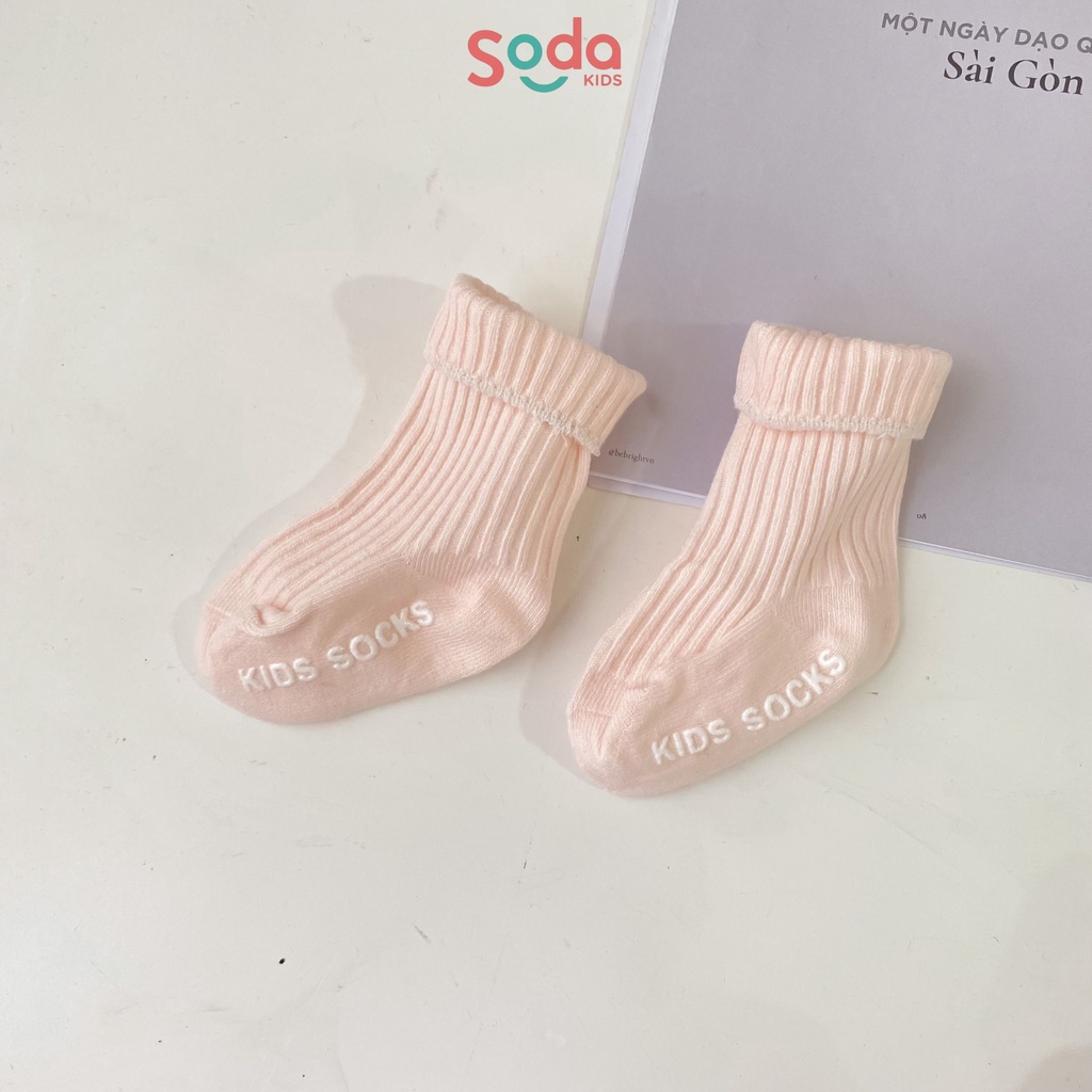 Tất cho bé trơn gân chống trượt phong cách Hàn Quốc ( nhiều màu )