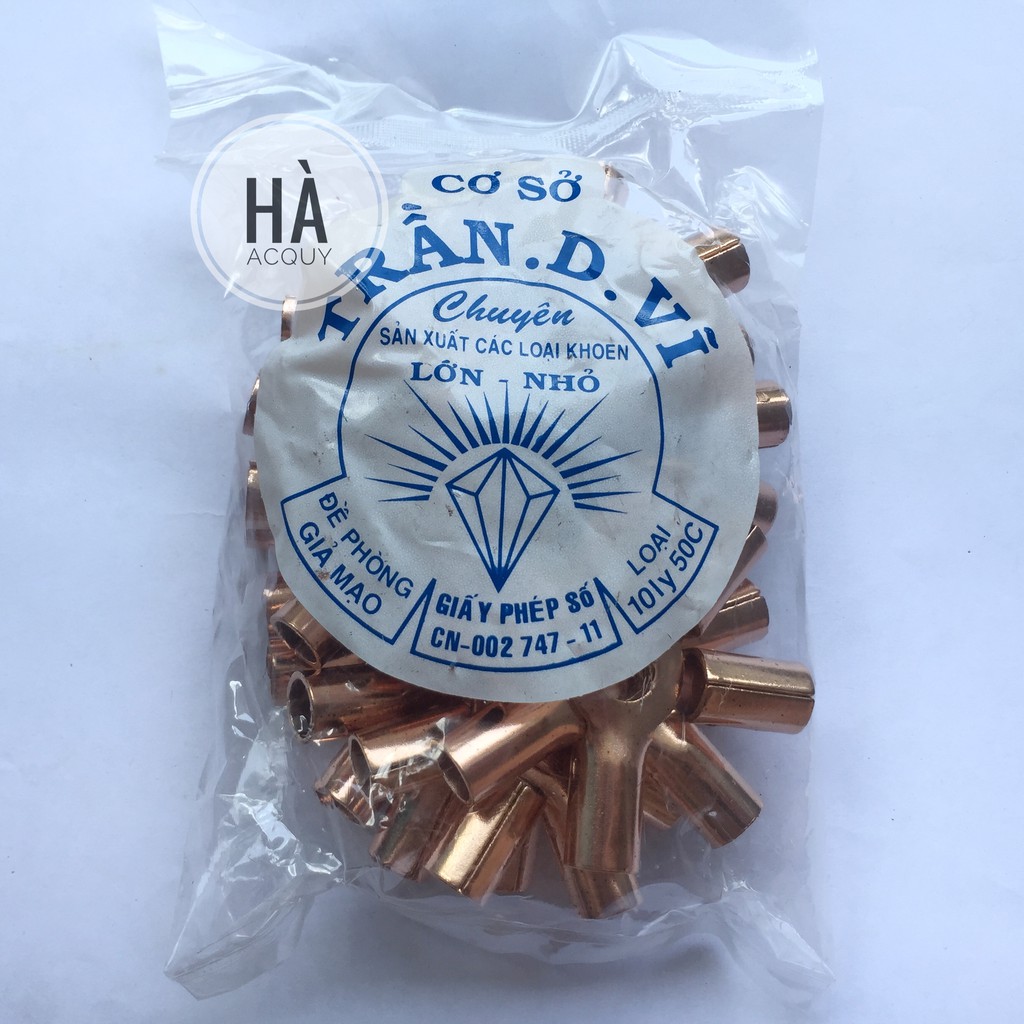 ĐẦU COS DÂY ĐIỆN TRÒN bằng ĐỒNG THAU bấm CÁP ĐIỆN - 50 cái
