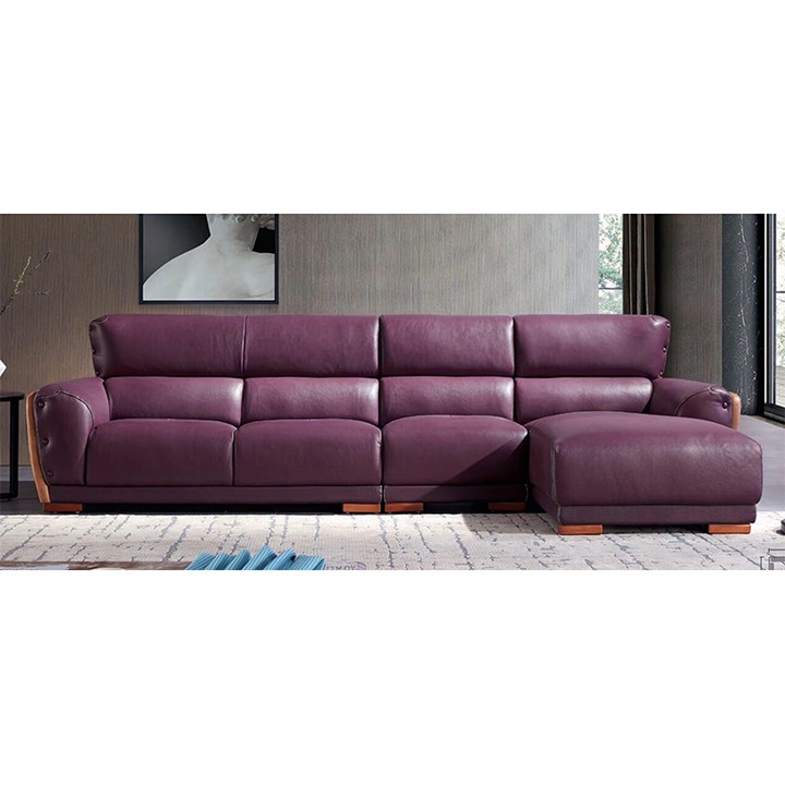 Ghế sofa khung gỗ sồi nệm bọc da thật HFC-GSF188-35 cao cấp