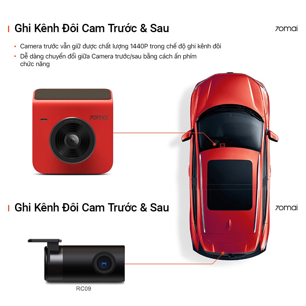 [HÀNG CHÍNH HÃNG] Camera hành trình ô tô Xiaomi 70mai Dash Cam A400 QHD 1440P Bản quốc tế