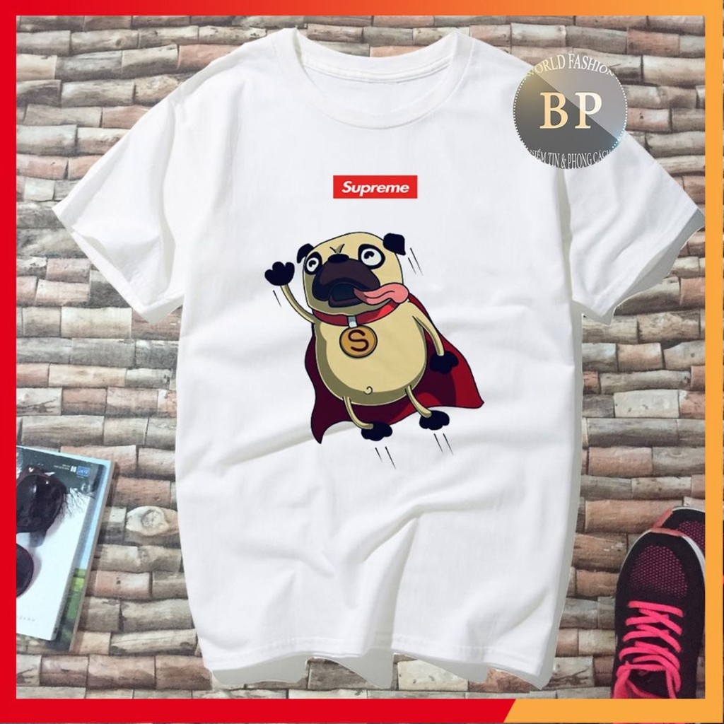 [SIÊU RẺ] Áo thun in hình PUG SUPREME