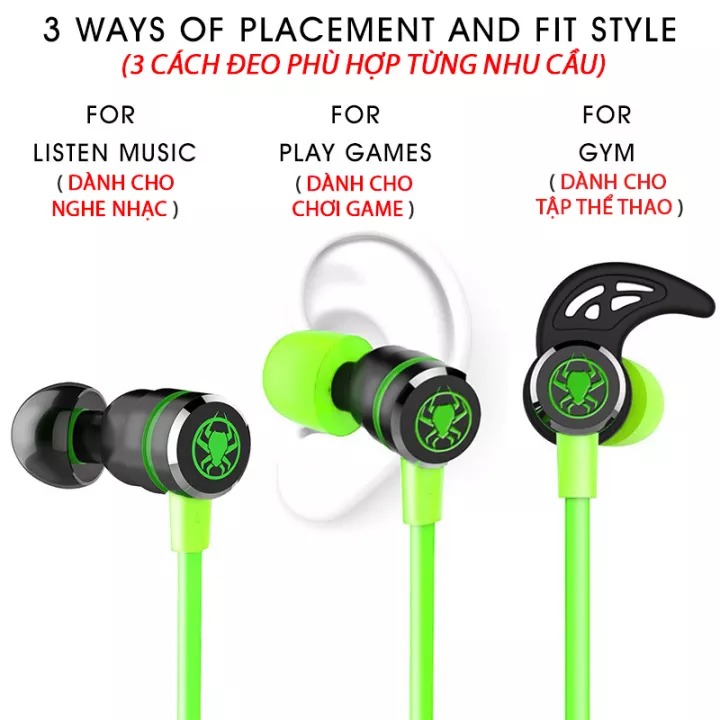 Tai nghe Game thủ, tai nghe in ear gaming Plextone G20 cáp chuyển đổi dùng cho máy tính PC Gaming và Laptop Gaming-NBG20