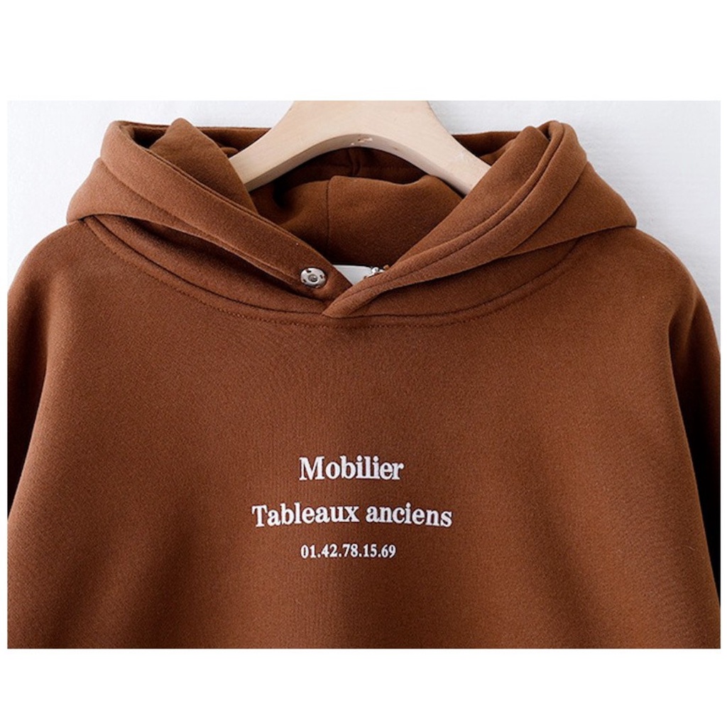 Áo Hoodie Nỉ Màu Nâu  2 Lớp In Chữ Ngực Phong Cách UNISEX Fom Rộng - Lịch Sự Thoải Mái Ấm Áp Mùa Đông 2022