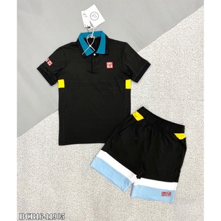 Bộ Thun Uniqlo Thể Thao Thêu Kẻ Vạch In Logo