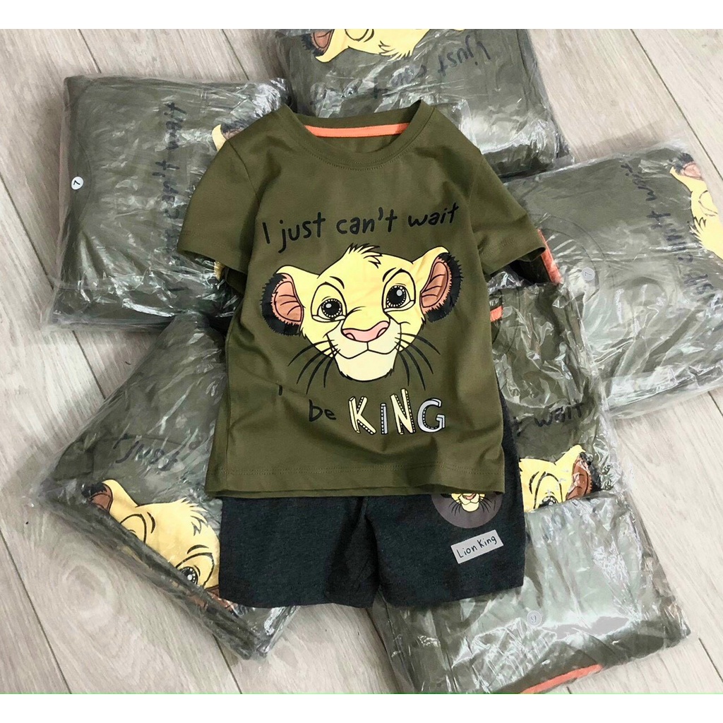 Bộ Lion bé trai - Set bộ cộc tay HM chất cotton cho bé trai từ 1-7 tuổi