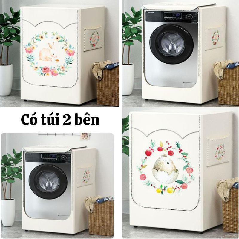 Bọc trùm che phủ máy giặt cửa ngang trên chống nước che nắng ngăn bụi bám Dotina BNT06