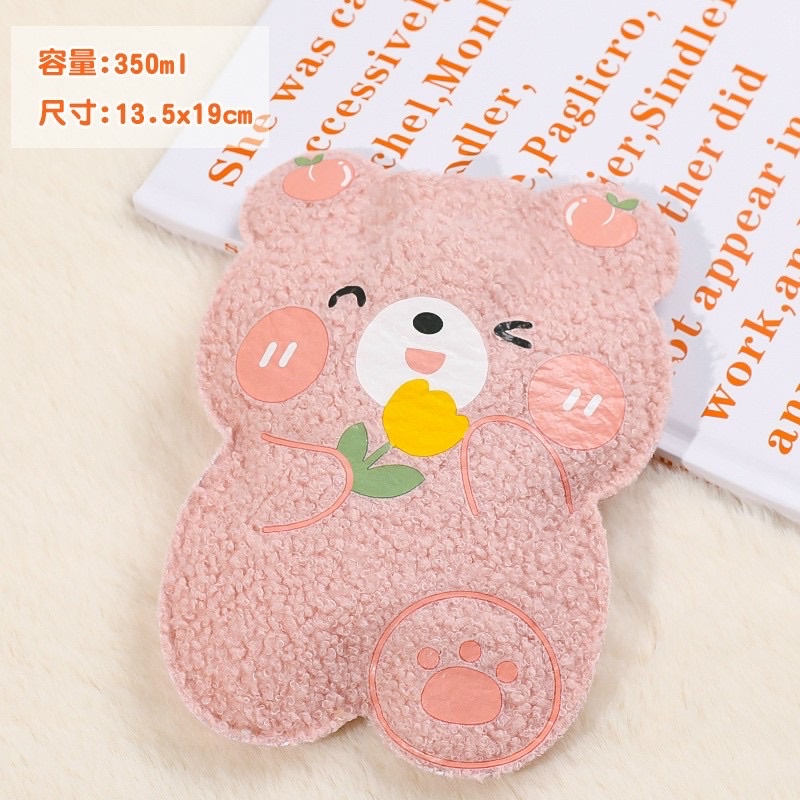 Túi chườm nóng lạnh lông xù 350ml sưởi ấm bụng đa năng, Túi sưởi chườm ấm bụng nhiều mẫu xinh xắn