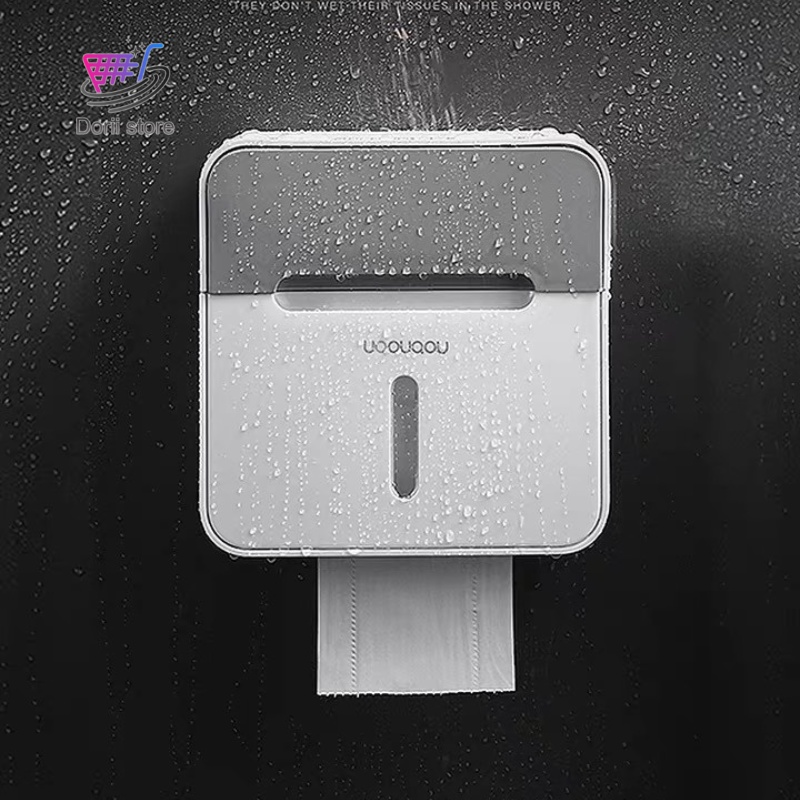 Hộp Đựng Giấy Nhà Vệ Sinh, Kệ Để Đồ Nhà Tắm Thiết Kế Hai Ngăn Tiện Lợi Tặng Kèm Miếng Dán - Dorii Store