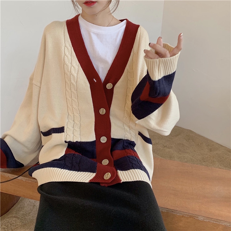 <Ready> Áo khoác len cardigan cổ chữ v thời trang xinh xắn thanh lịch | BigBuy360 - bigbuy360.vn