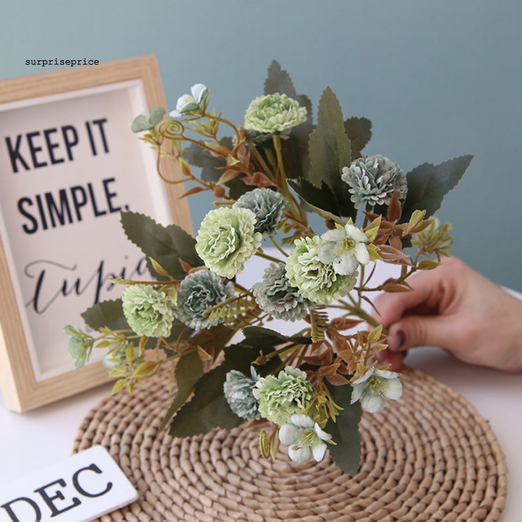 Bó Hoa Cẩm Chướng Nhân Tạo Bằng Lụa Trong Suốt Cho Trang Trí Nhà Ở