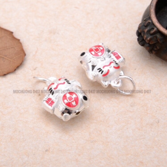 [GIÁ BUÔN] Charm bạc mèo thần tài treo - Hàng bạc loại 1 siêu đẹp PH716