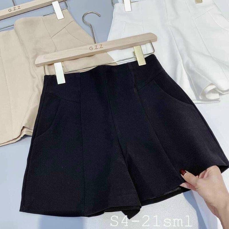 [FREESHIP] Quần sooc cạp cao cao cấp ống rộng dáng váy 2 lớp Trendy