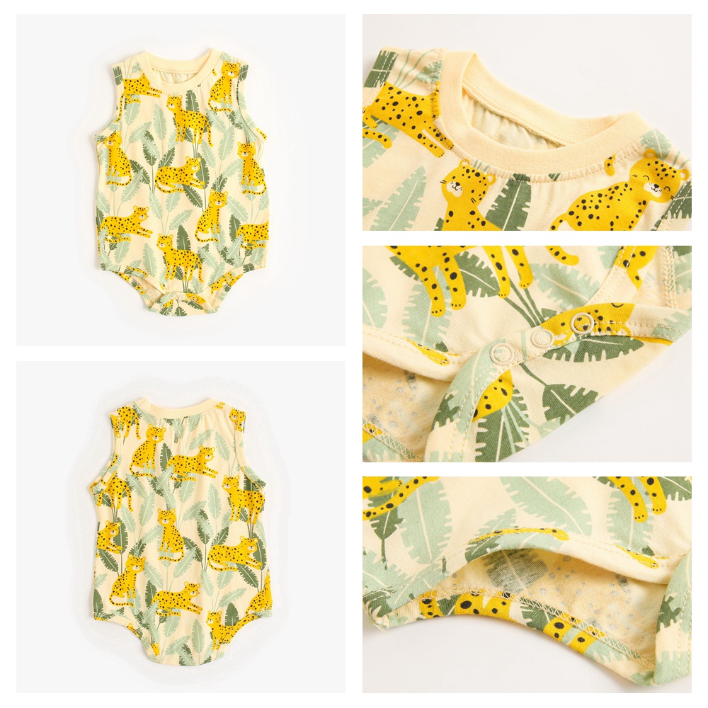 Áo Liền Thân Không Tay Sanlutoz Vải Cotton Thời Trang Dành Cho Em Bé Sơ Sinh Mặc Trong Mùa Hè