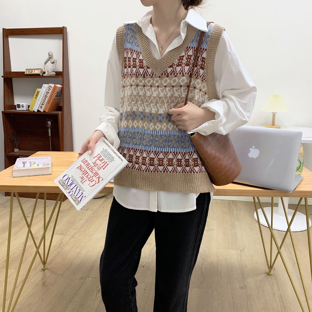 Gile Len Nữ Cổ V Basic Màu Trơn Có Cúc Kiểu Hàn Quốc Ulzzang Xiaozhainv Quảng Châu T2B2 | BigBuy360 - bigbuy360.vn