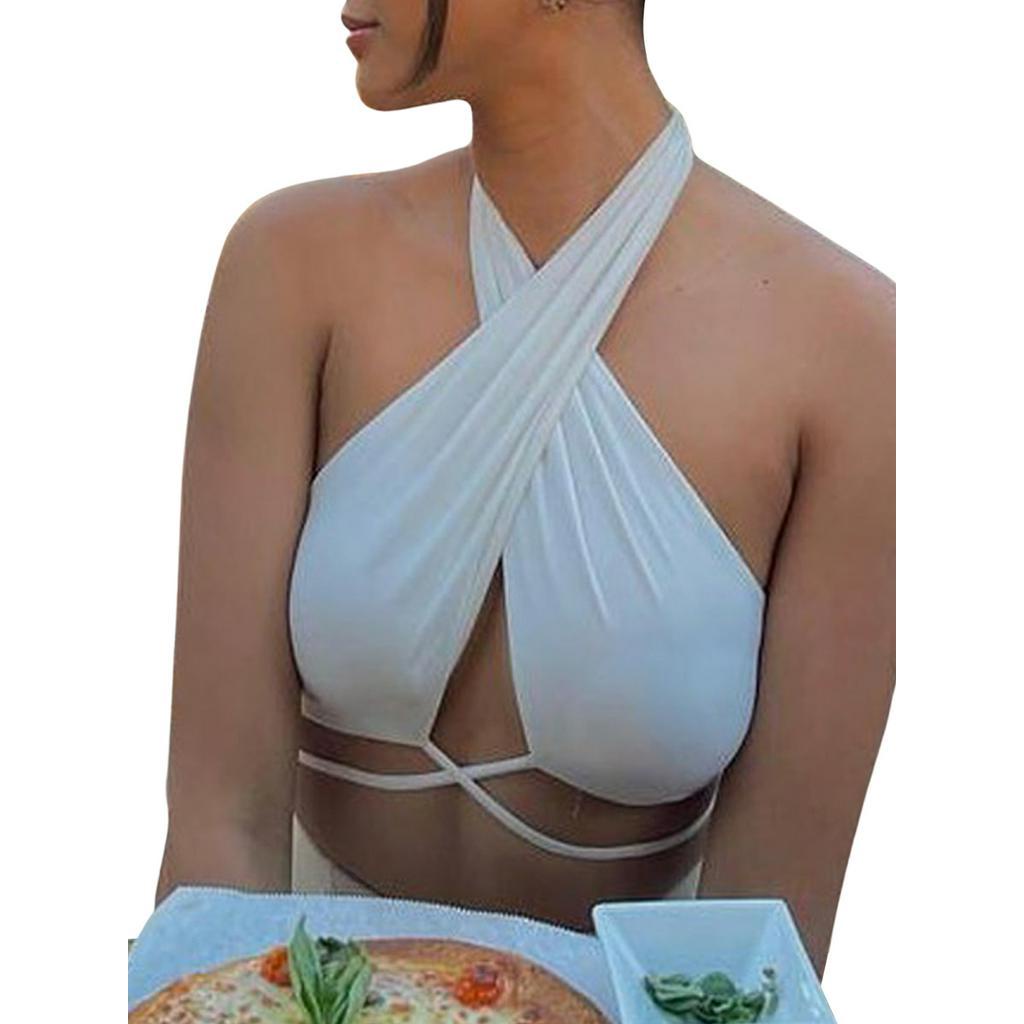 Áo Lửng Hai Dây Màu Trơn Gợi Cảm Cho Nữ