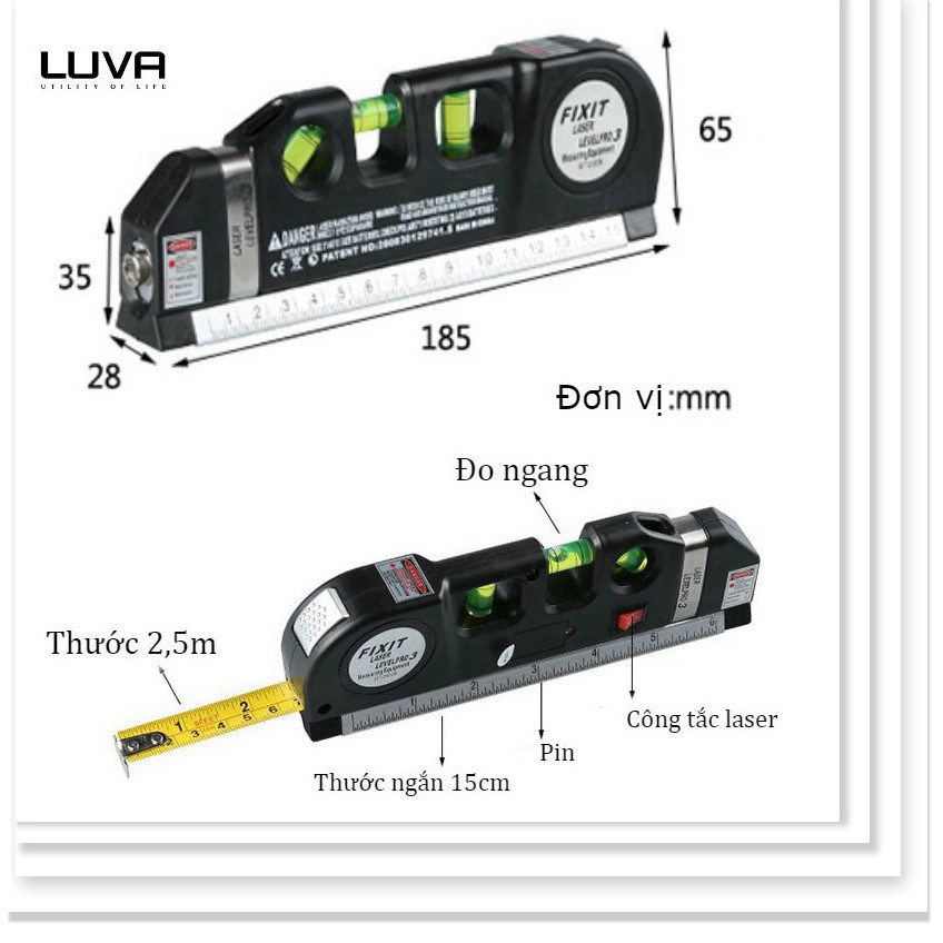 Thước Ni vô laser đa năng F2018