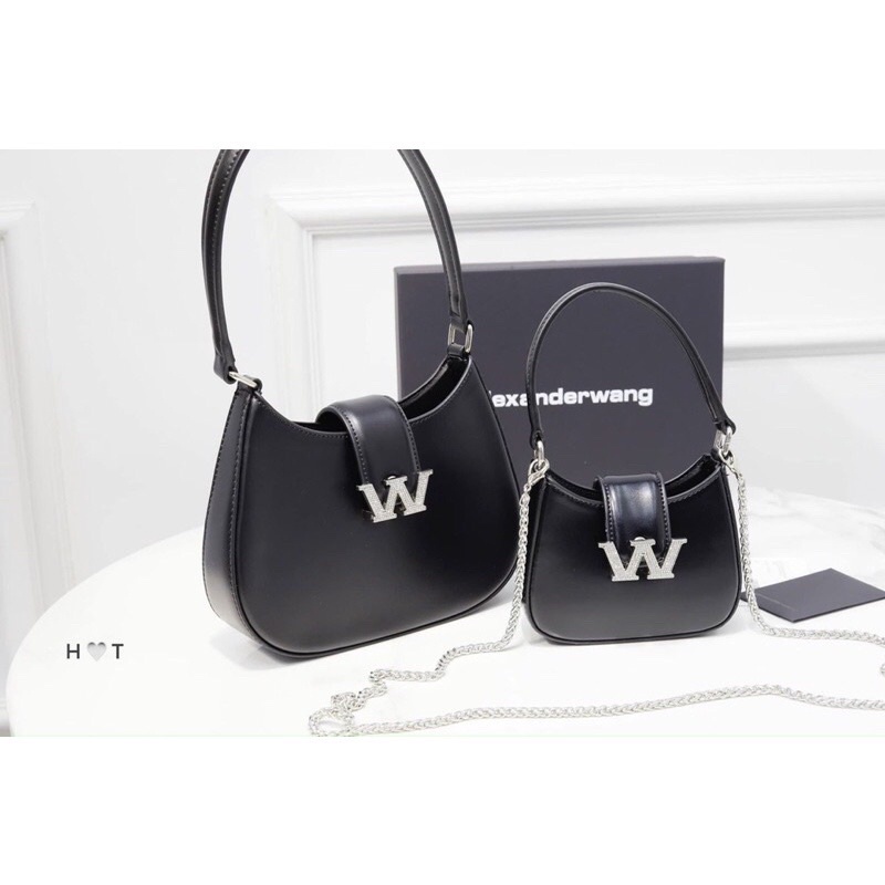 Túi Wang Mini W,Túi Kẹp Nách Dáng Bầu Hot,Về 3 Màu Cực Xinh,Bản Túi Đẹp 2 Size Mini và 18cm Đựng Vừa Điện Thoại