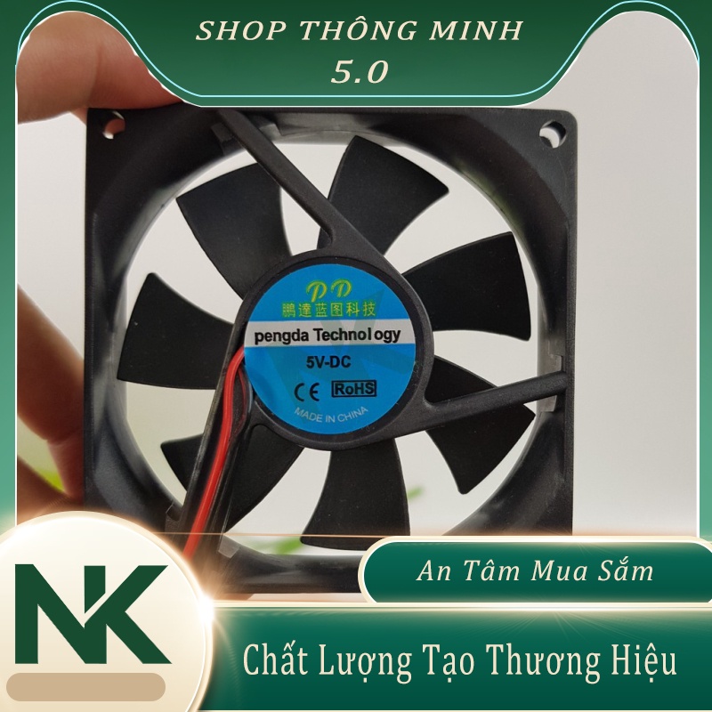 Quạt Tản Nhiệt 5V 8x8CM 3200RPM 2 Chân Quạt làm mát điện thoại máy tính ShopThongMinh