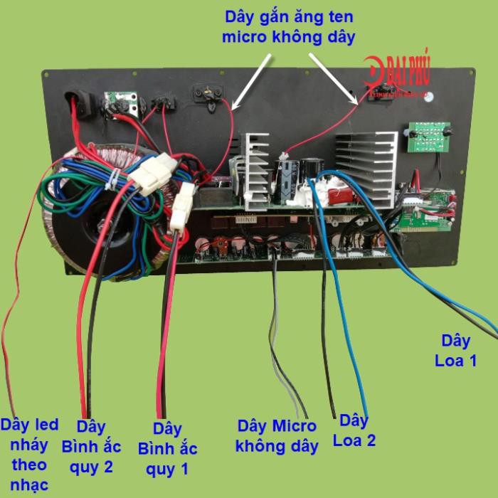 Bộ mạch loa kéo Reverb chống hú 4 tấc đôi công suất lớn