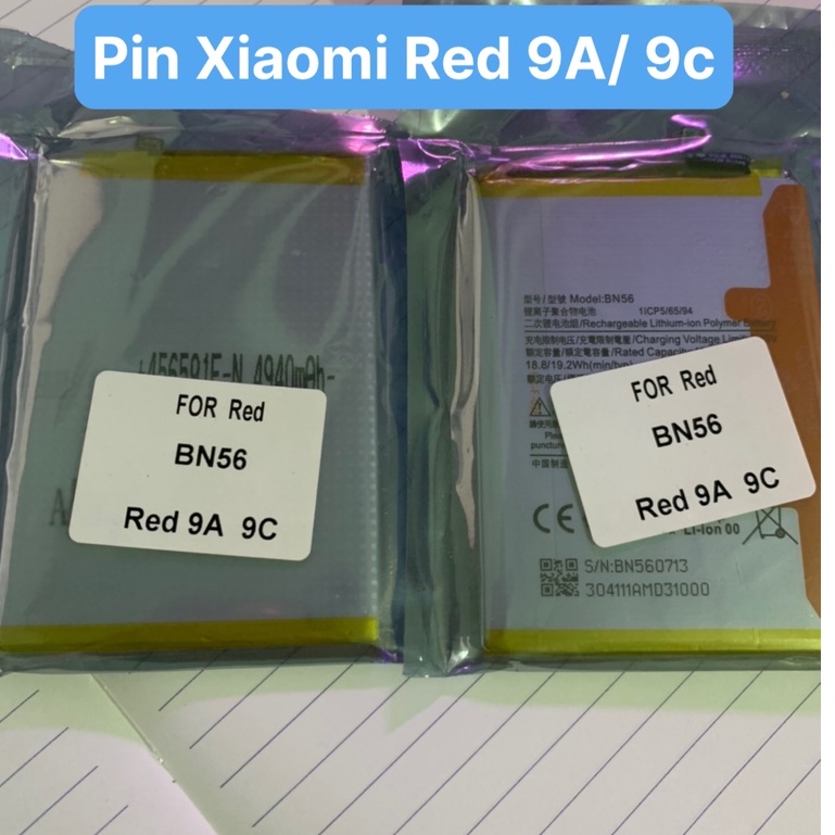 Pin Xiaomi Red 9A / 9c / BN56 / 4940mAh/ bảo hành 3 tháng ( dùng chung)