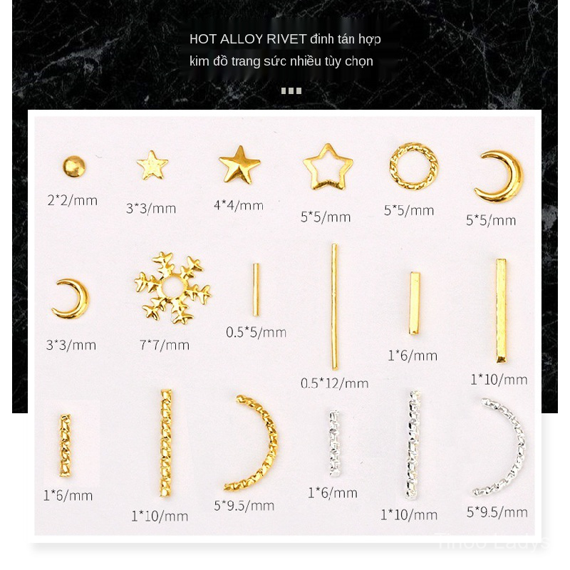 Hộp Phụ Kiện Kim Loại Đính Trang Trí Móng Tay Chuyên Dụng