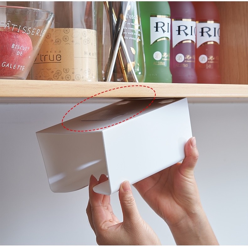 Hộp khăn giấy dán tường H7 có khe rút giấy tiện lợi Min house