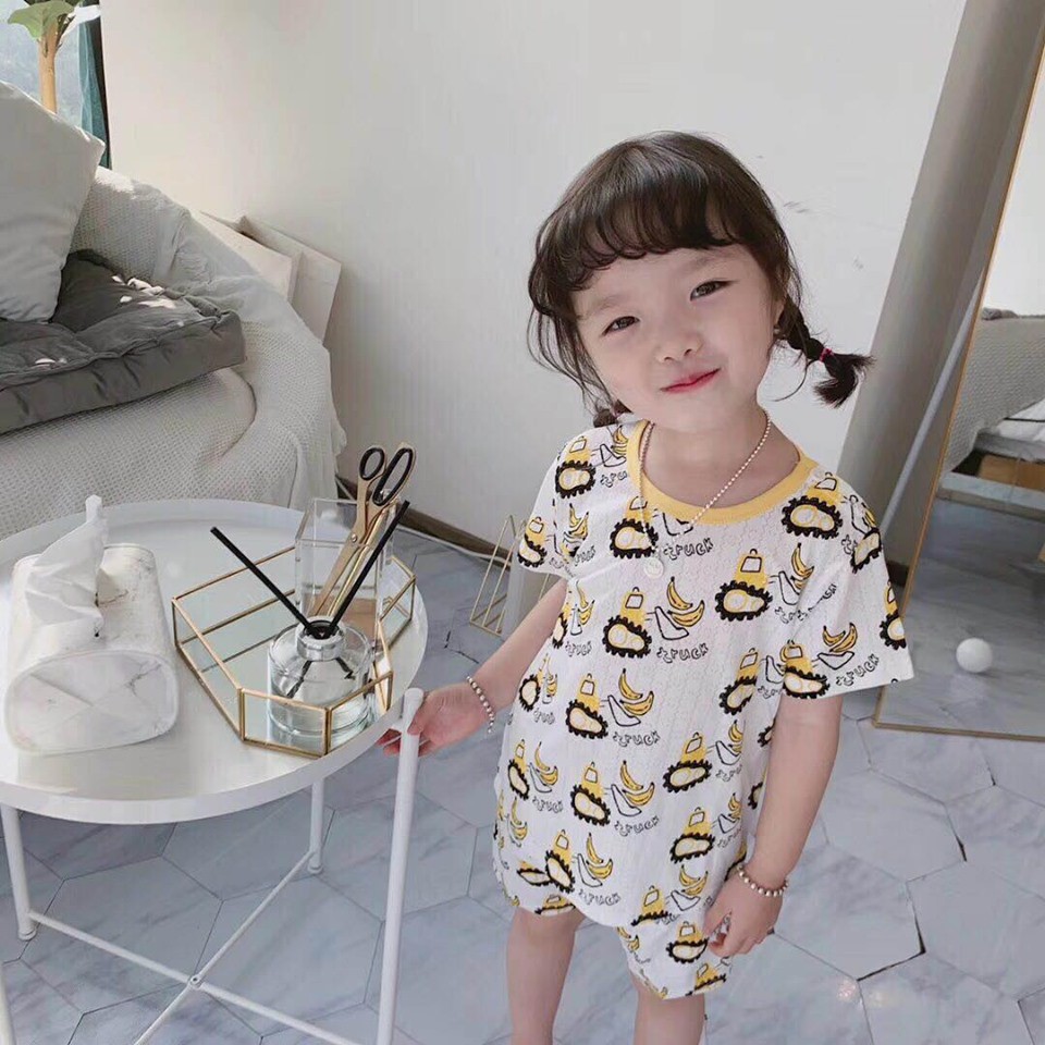 Bộ Đồ Ngắn Tay Cotton Lưới Điều Hòa Cho Bé size 73-130(1-7 tuổi), Đồ Bộ Ngắn Tay Mùa Hè