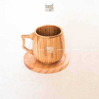 Ly tre có quai/cóc tre - Ly ép tiện bằng gỗ tre - Bamboo cup