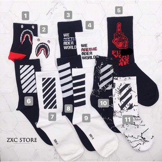 Tất nam Phong Cách Off White cao cổ CỰC HOT