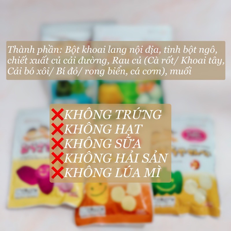 Bánh khoai lang rau củ không sữa Nhật bản cho bé dị ứng đạm bò từ 8 tháng