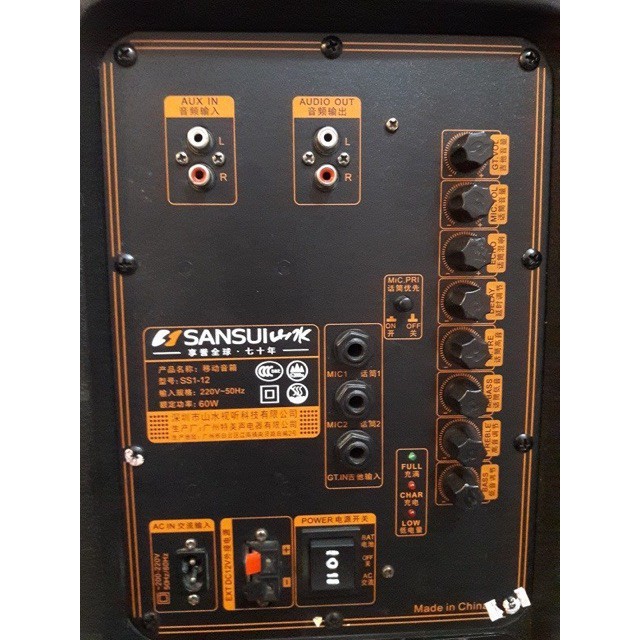 Loa Kéo Sansui SS112 - Loa Karaoke 3 Tấc - Loa kéo Sansui SS1-12 bass 30cm, 2 micro không dây MẪU MICRO MỚI