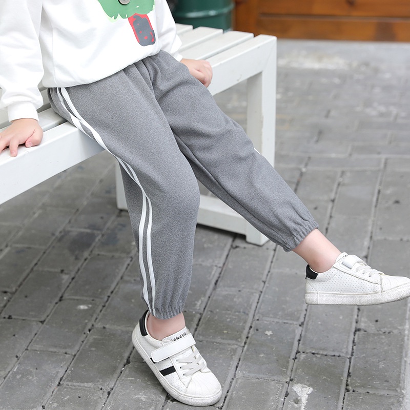 Quần thể thao YAOEENH dài ống rộng màu sắc đơn giản thời trang dành cho bé trai và bé gái