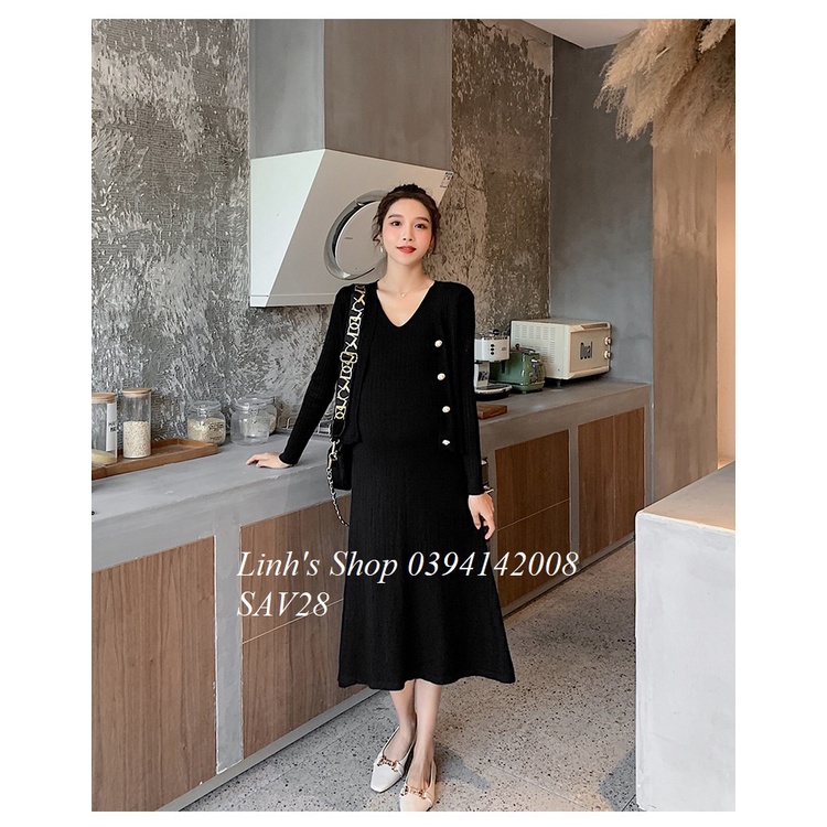 SET ÁO VÁY LEN BẦU SAV28