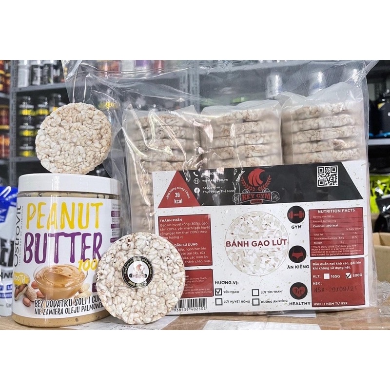 Bánh gạo lứt ăn kiêng KeyGym - Hỗ trợ giảm cân, siết cơ, tập gym, eat clean
