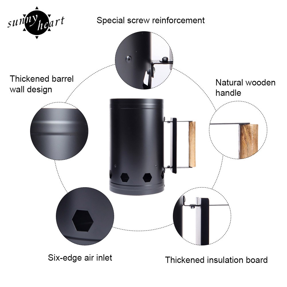 Thùng đựng mồi than củi đốt nứng thịt có tay cầm