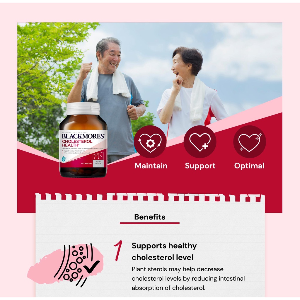 [Hàng chuẩn Úc] Viên uống blackmores giảm cholesterol, mỡ trong máu Blackmores cholesterol health 60 viên của Úc