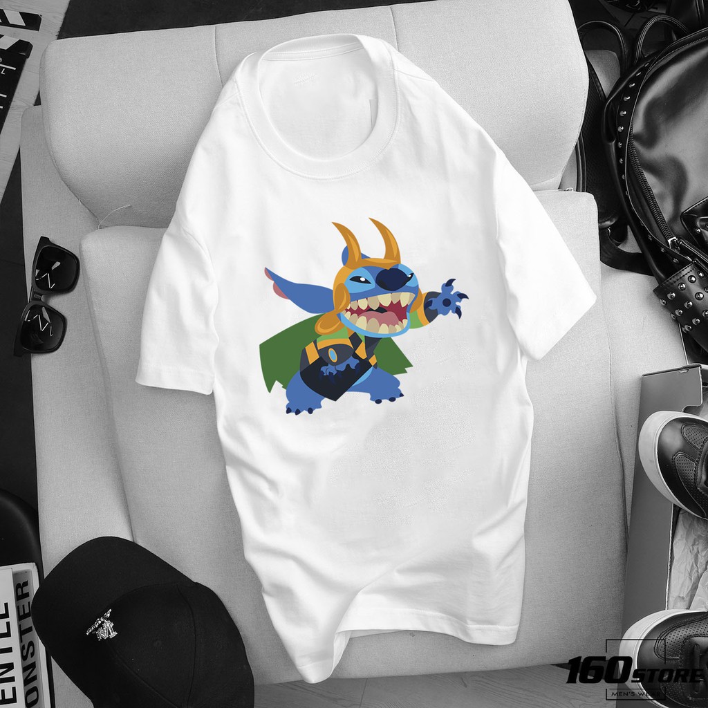 ÁO THUN CỔ TRÒN UNISEX STITCH-LILO IN HÌNH CUTE GIÁ RẺ CỰC SHOCK CÓ SIZE TRẺ EM - 126